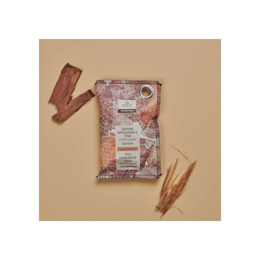 Savon thaïlandais artisanal - Bois de santal - Sachet en papier - 100 g - Natyr