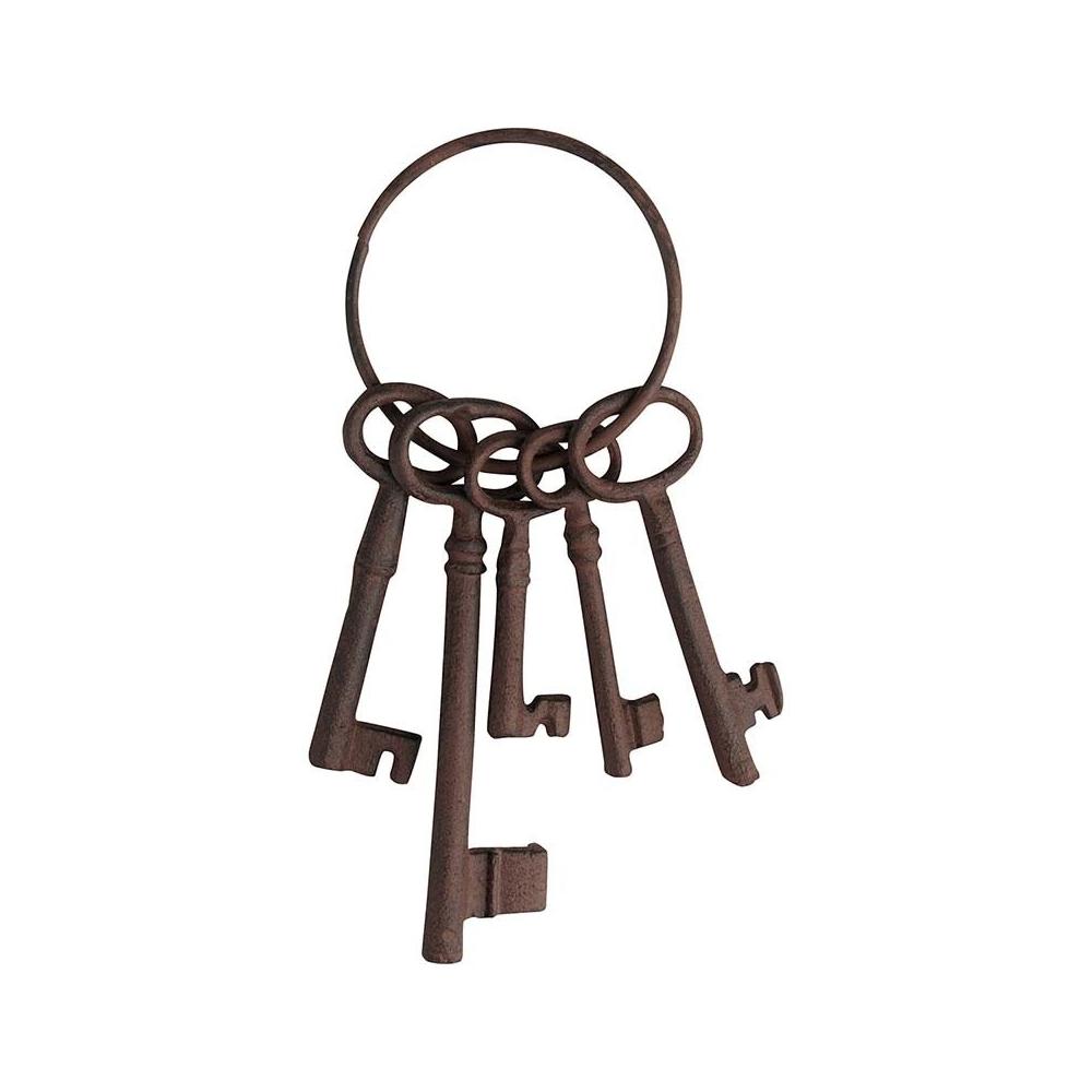 Porte-clés décoratif en fonte antique avec clés.