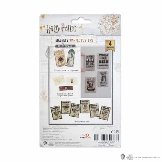 Set de 4 magnets - Wanted Posters - Harry Potter