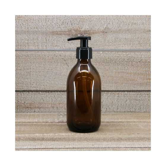 Flacon pompe en verre ambré 300 ml - La Droguerie Ecologique