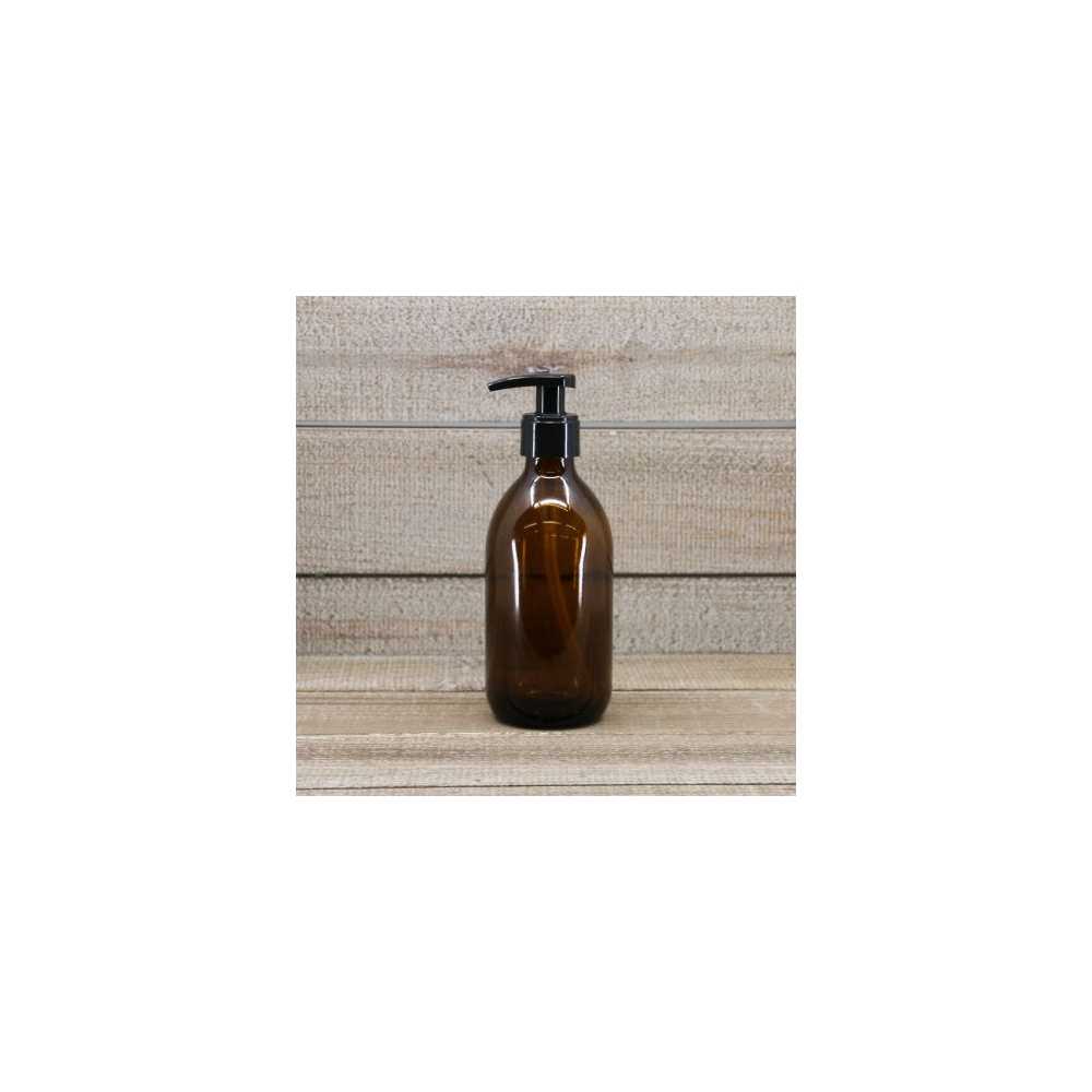 Flacon pompe en verre ambré 300 ml - La Droguerie Ecologique