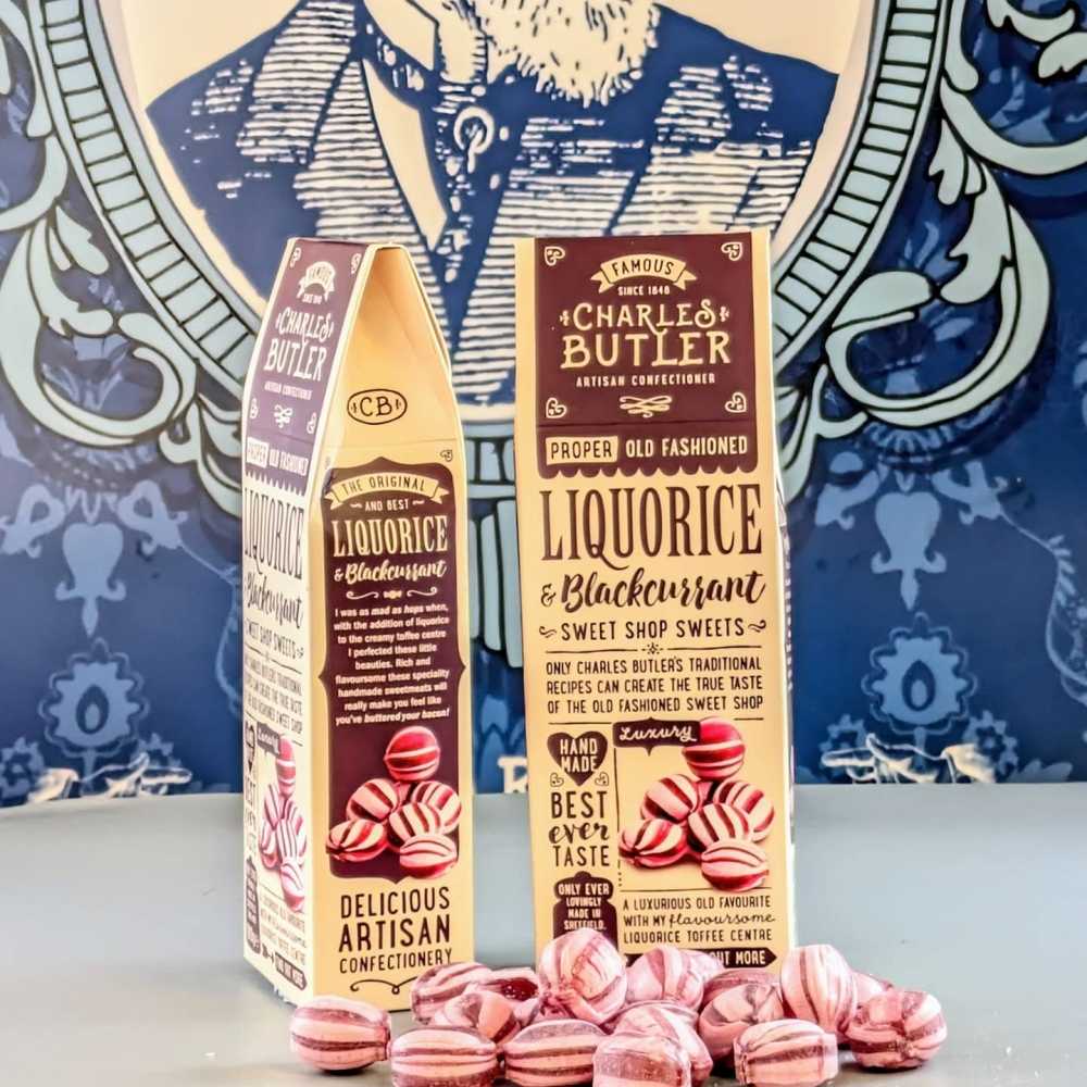 Charles Butler – Lakritz & Schwarze Johannisbeere Bonbons 190g