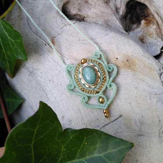 Amazonite - Collier en micro-macramé - Wave