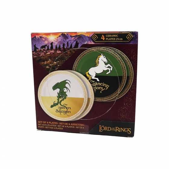 Lot de 4 assiettes Seigneur des Anneaux - Tavernes - Lord of the Rings