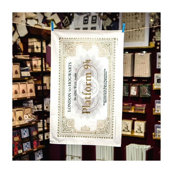 Linge de cuisine London to Hogwarts Platform 9¾ - Tea Towel Ticket Hogwarts Express - Harry Potter