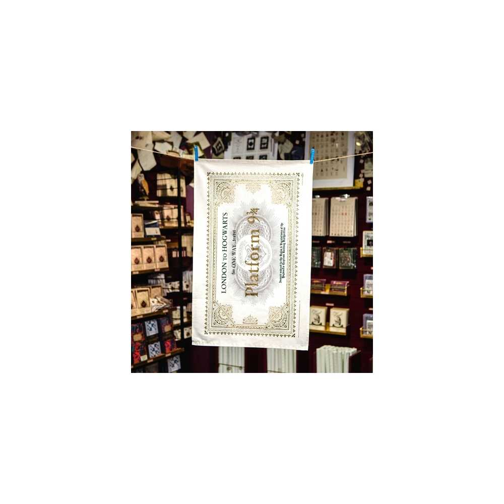 Küchentuch London to Hogwarts Platform 9¾ - Tea Towel Ticket Hogwarts Express - Harry Potter - Minalima