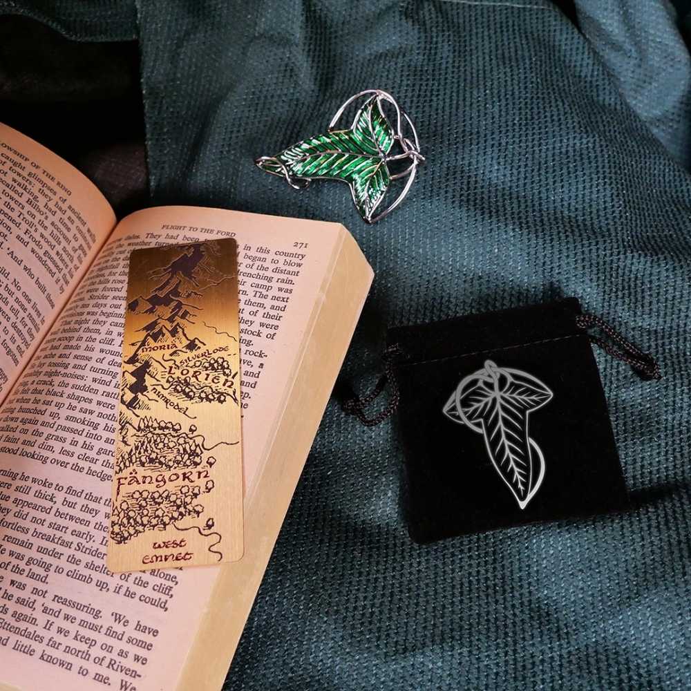 Set mit Lorien-Brosche und Lesezeichen aus Metall – Der Herr der Ringe - Lord of the Rings