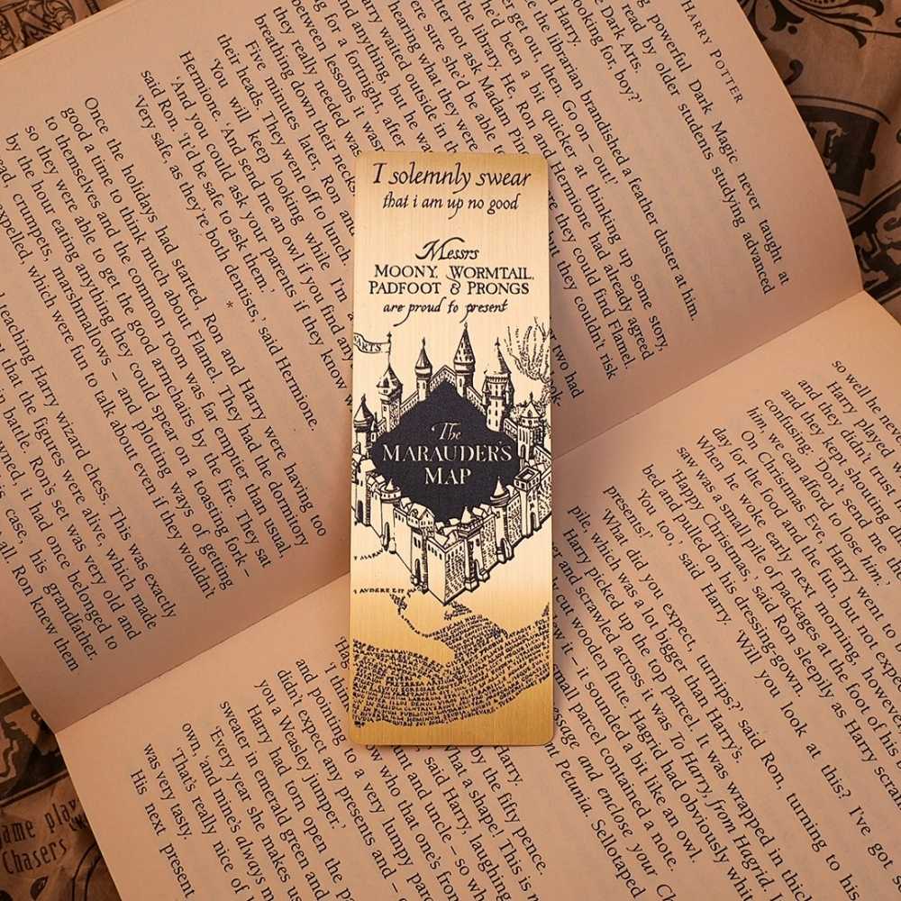 Lesezeichen aus Metall – Marauder's Map – Harry Potter