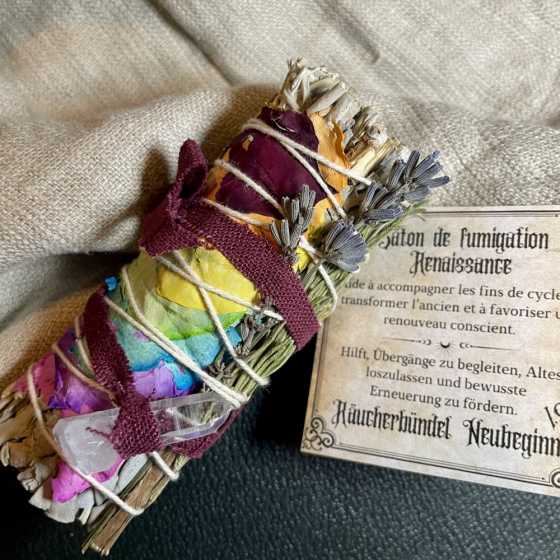 Renaissance – Bâton de fumigation – Sauge blanche, lavande & cristal de roche