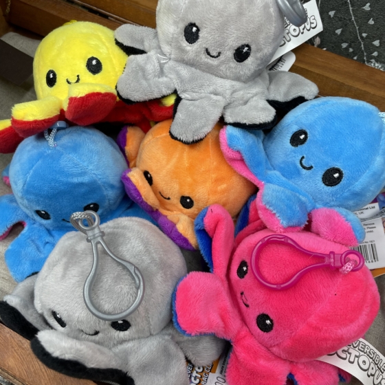 Peluche clip Octopus 12 cm