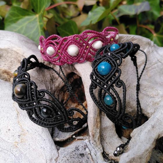 Falkenauge - Boho-Armband aus Mikro-Makramee - Aufgeschlossenheit
