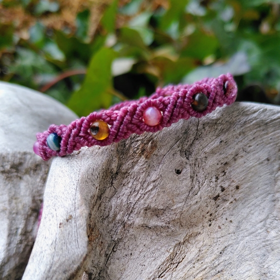 Turmalin 4mm Mikro-Makramee Armband - Schutz und Gelassenheit