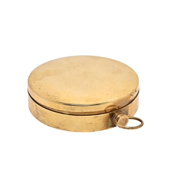 Boussole de poche vintage dorée