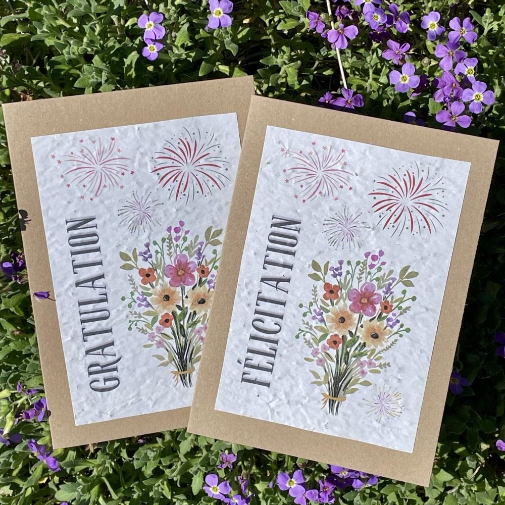 Carte à planter "Félicitations" – Carte ensemencée fleurs sauvages 18x13 cm