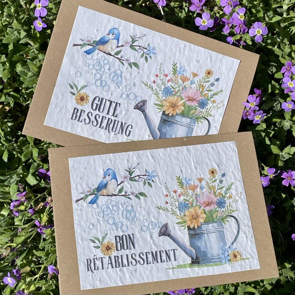 Carte à planter "Bon rétablissement" – Carte ensemencée fleurs sauvages 18x13 cm