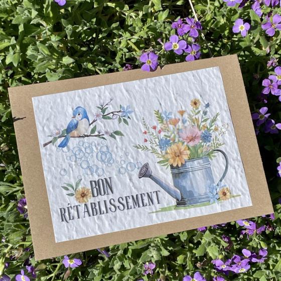 Carte à planter "Bon rétablissement" – Carte ensemencée fleurs sauvages 18x13 cm