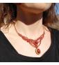 Jaspe rouge - Collier micro-macramé