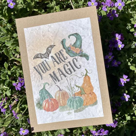 Pflanzbare Karte You Are Magic – Saatpapier Karte mit Wildblumen