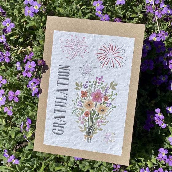 Pflanzbare Karte Gratulation – Saatpapier Karte mit Wildblumen