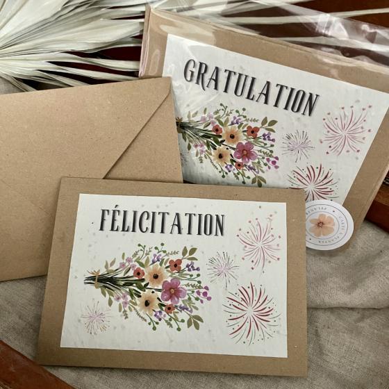 Pflanzbare Karte Gratulation – Saatpapier Karte mit Wildblumen