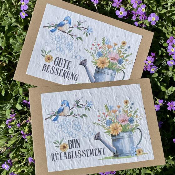 Pflanzbare Karte Gute Besserung– Saatpapier Karte mit Wildblumen