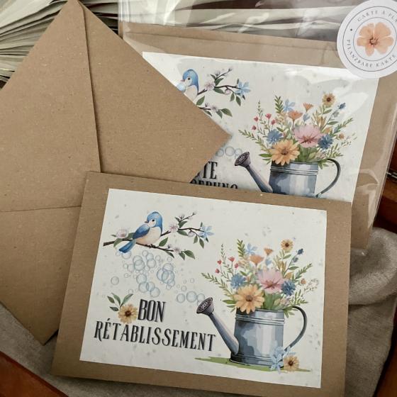Carte à planter Bon rétablissement – Carte ensemencée fleurs sauvages