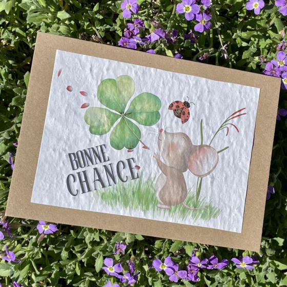 Pflanzbare Karte Viel Glück – Saatpapier Karte mit Wildblumen
