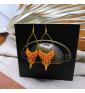 Ohrringe aus Mandarinenfarbenem Mikro-Makramee – Handgefertigter Schmuck