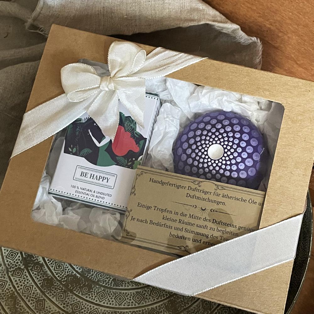 Coffret Diffusion Artisanale – Be Happy & Galet parfumé