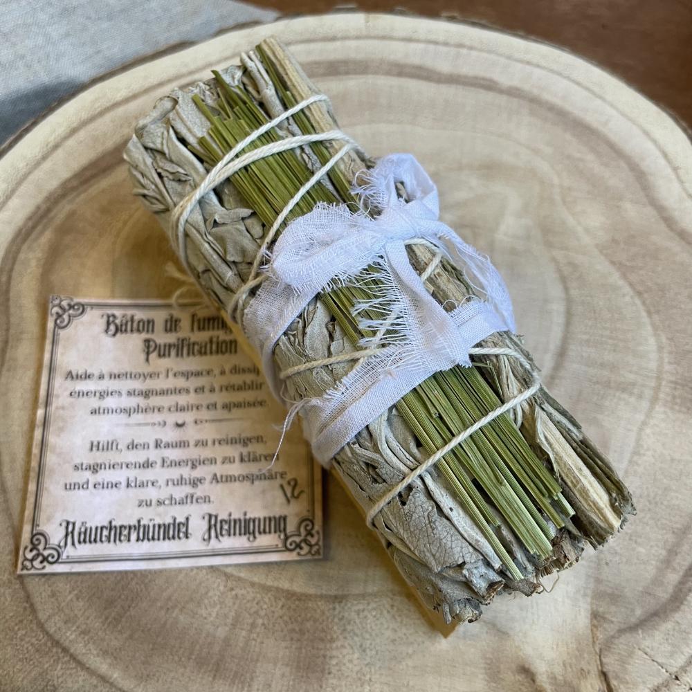Purification – Bâton de fumigation – Sauge blanche, sweet grass & sélénite