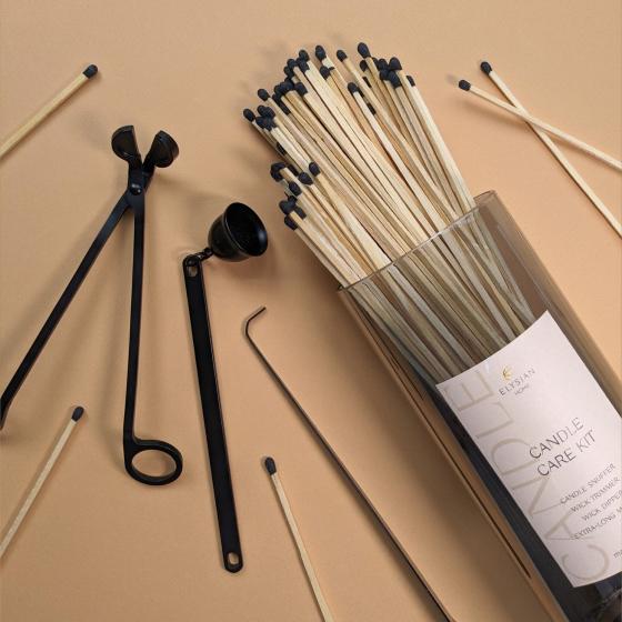 Coffret d'entretien pour bougies – Kit complet avec accessoires et allumettes longues