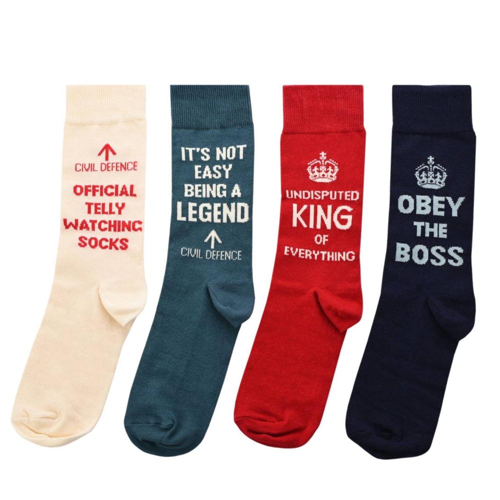 Geschenkbox mit 4 Paar Herrensocken - Harvey Makin® Civil Defence