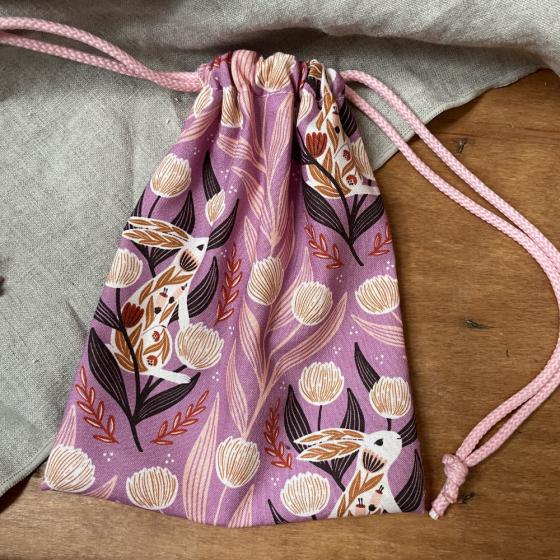 Stoffbeutel für Kuscheltier 18 × 15 cm – Zugbeutel – verschiedene Motive