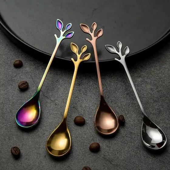 Löffel Olivenzweig aus Edelstahl – Regenbogen oder Bronze