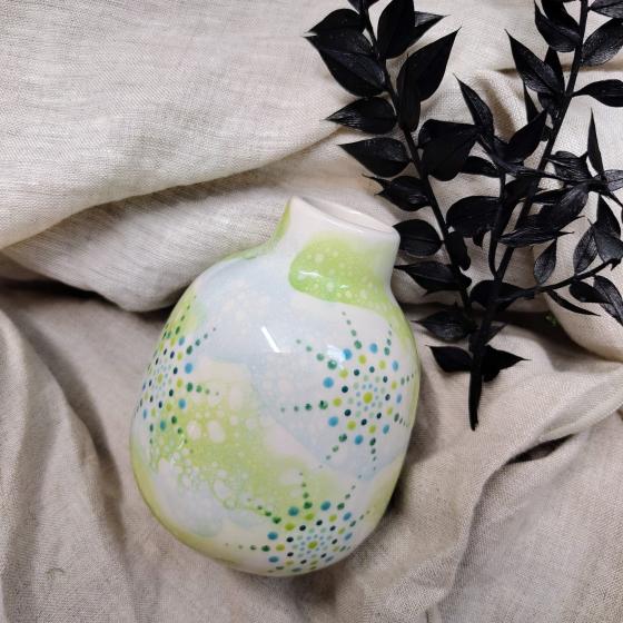 Mini-Keramikvase handbemalt – Einzelstück – 9 cm