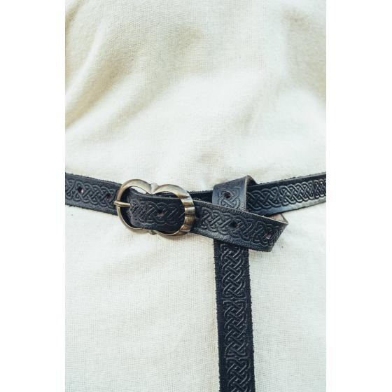 Ceinture Celtique Merle – Cuir Véritable avec Entrelacs et Boucle en Laiton