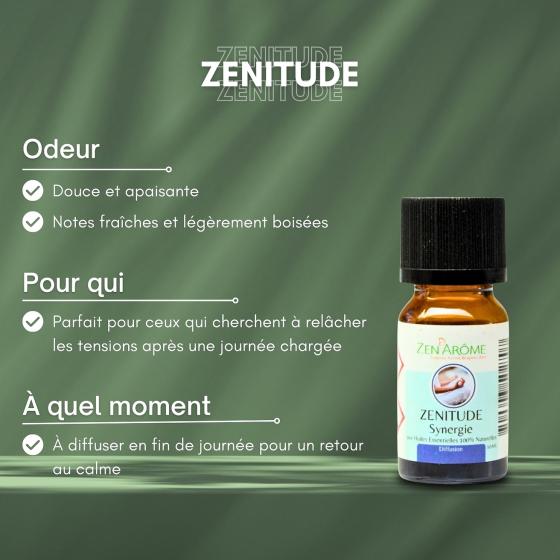 Synergie d’Huiles Essentielles Zenitude – Détente & Sérénité – Zen'Arôme – 10 ml