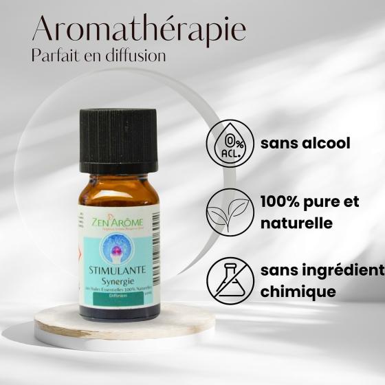 Synergie d'Huiles Essentielles Stimulante – Concentration & Fraîcheur – Zen'Arôme – 10 ml