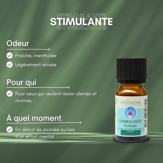 Synergie d'Huiles Essentielles Stimulante – Concentration & Fraîcheur – Zen'Arôme – 10 ml
