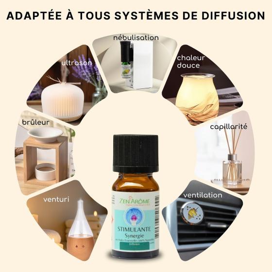 Synergie d'Huiles Essentielles Stimulante – Concentration & Fraîcheur – Zen'Arôme – 10 ml