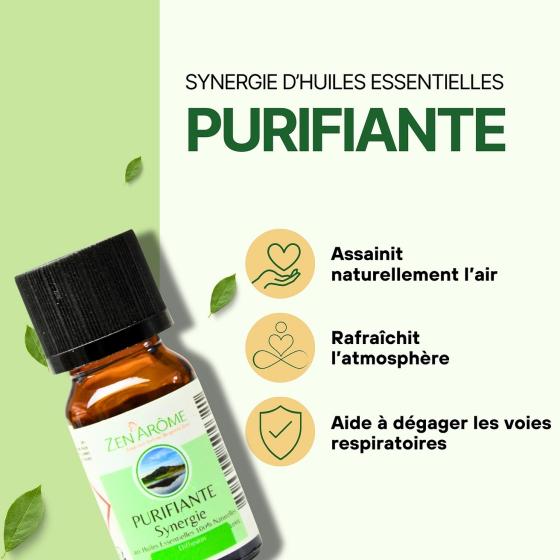 Synergie d’Huiles Essentielles Purifiante – Fraîcheur Citronnée & Mentholée – Zen'Arôme – 10 ml