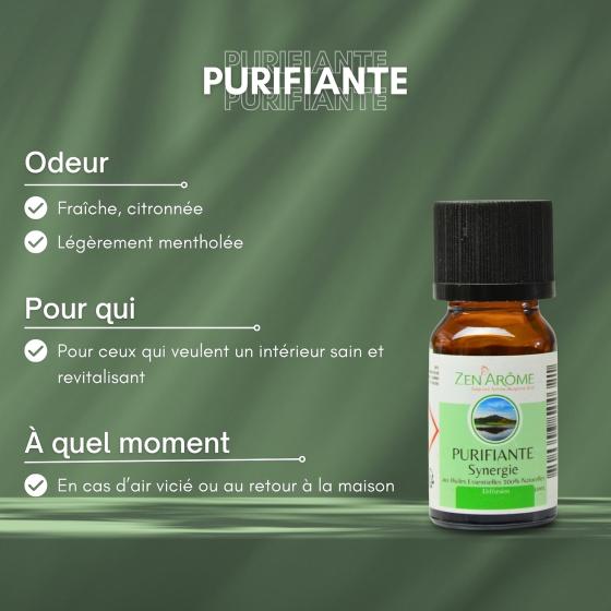 Synergie d’Huiles Essentielles Purifiante – Fraîcheur Citronnée & Mentholée – Zen'Arôme – 10 ml