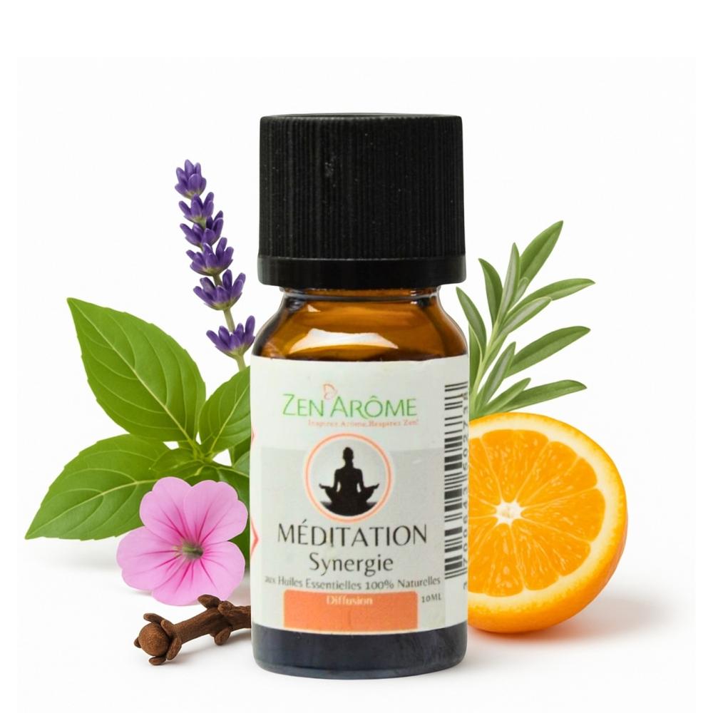 Synergie d'Huiles Essentielles Méditation – Boisée & Herbacée – Zen'Arôme – 10 ml