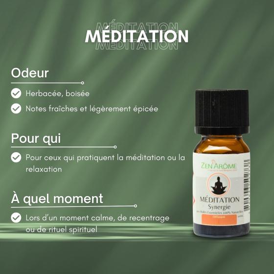 Ätherische Ölmischung Meditation – Holzig & Kräuterig – Zen'Arôme – 10 ml