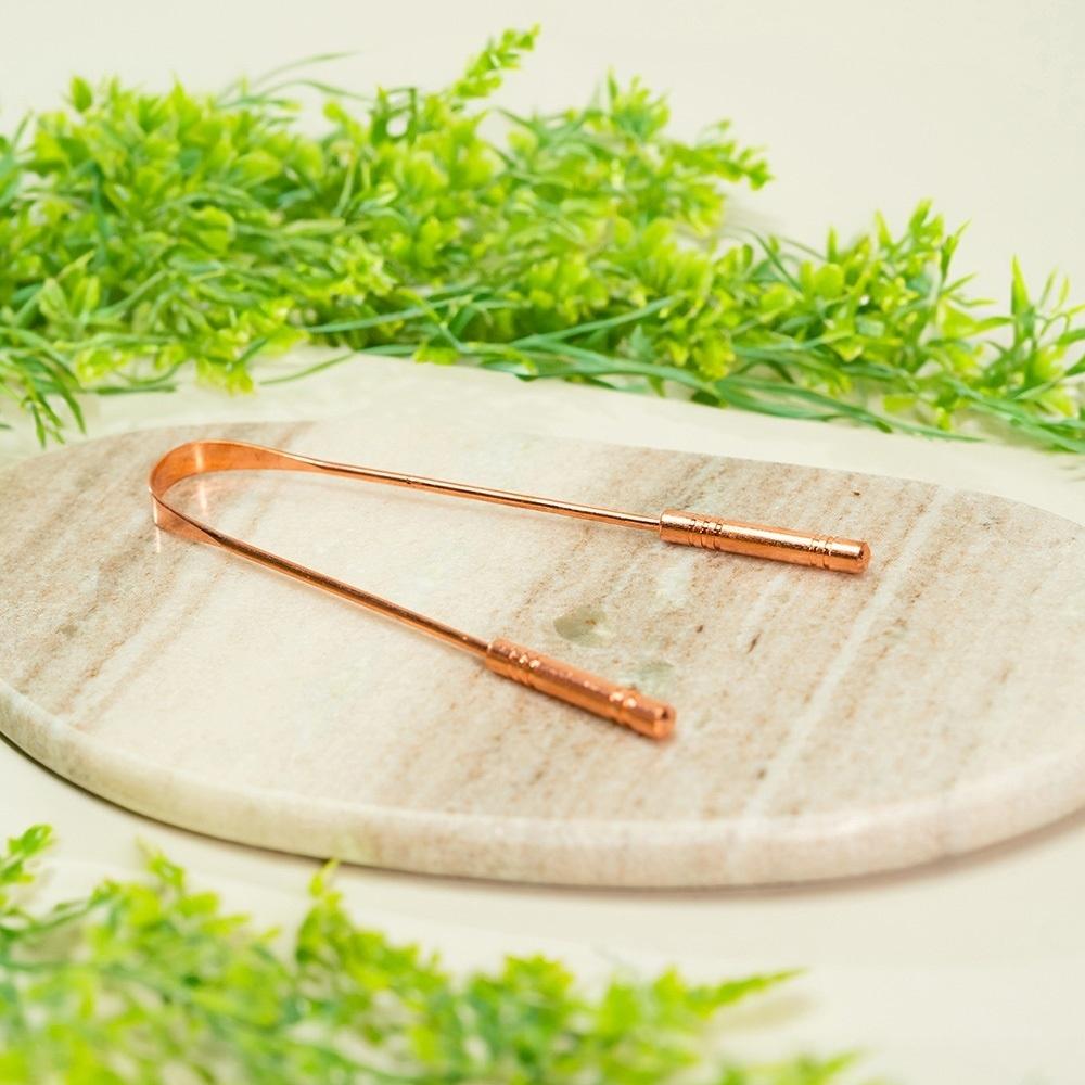Gratte-Langue en Cuivre Pur – Modèle Luxe à 2 Poignées – 30 g