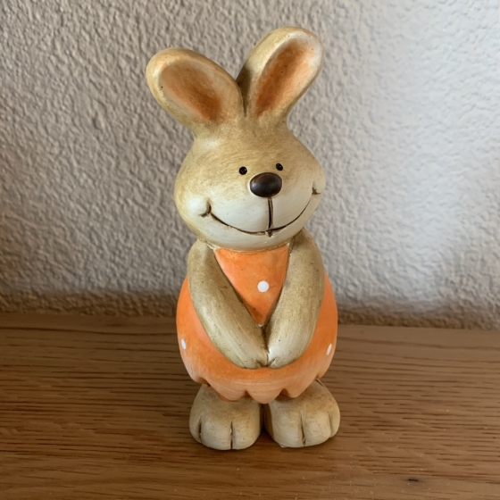 Grand Lapin orange, décoration, pâques, Boutique, Fribourg, Suisse