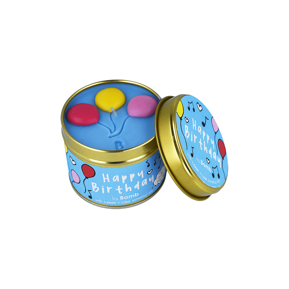 Happy Birthday-Duftkerze in Schachtel