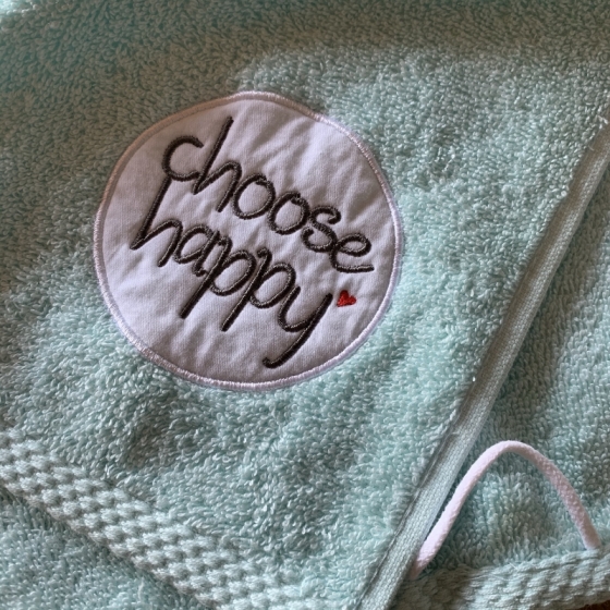 Handtuch "Choose happy" hellgrün