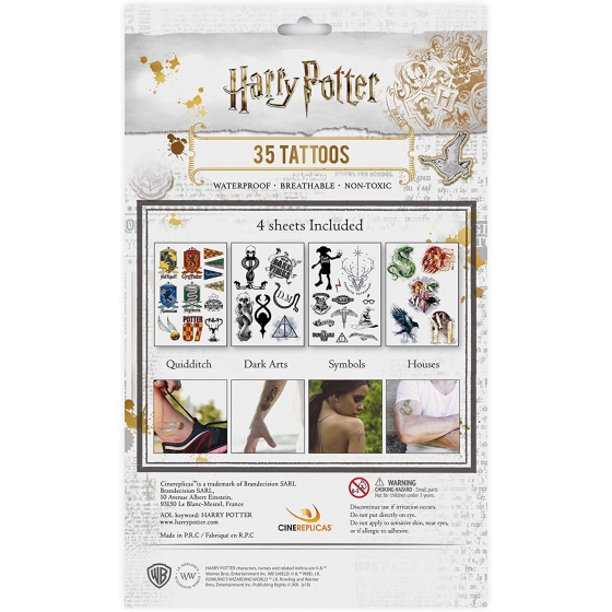 Packung mit 35 temporären Tätowierungen - Harry Potter
