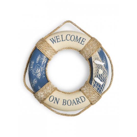 Wand-Rettungsring aus bedrucktem Stoff, Meeresthema.